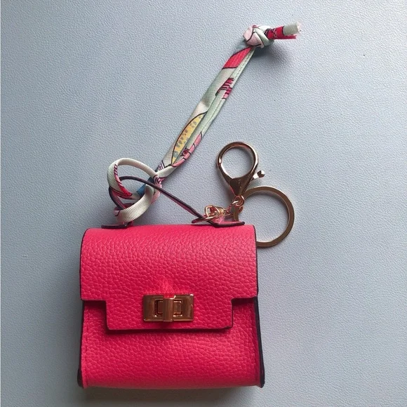 🌟🌟🌟Pink Mini Bag Charm with Keychain - Picture 2 of 10